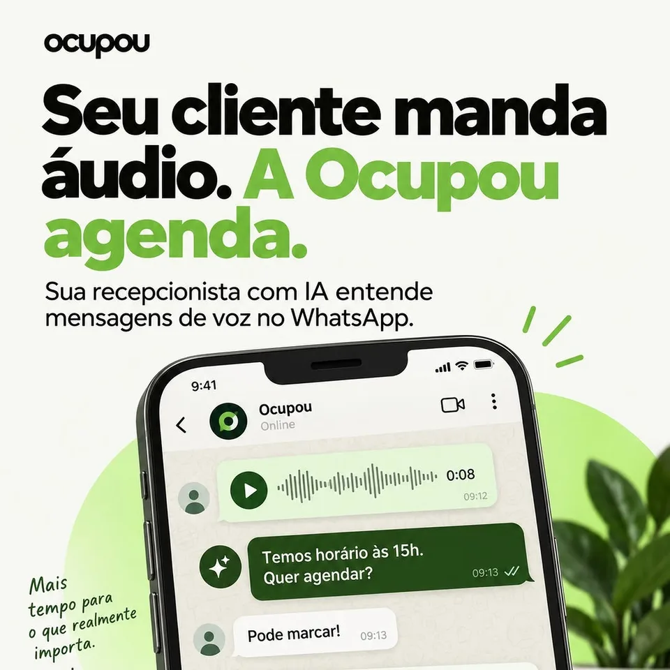 Atendimento automático da recepcionista com IA no WhatsApp